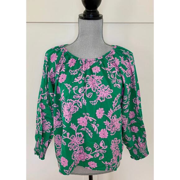 Xirena Blouse Top in Green/Pink Floral Size XS Pullover Summer Classic Boho - Picture 1 of 4